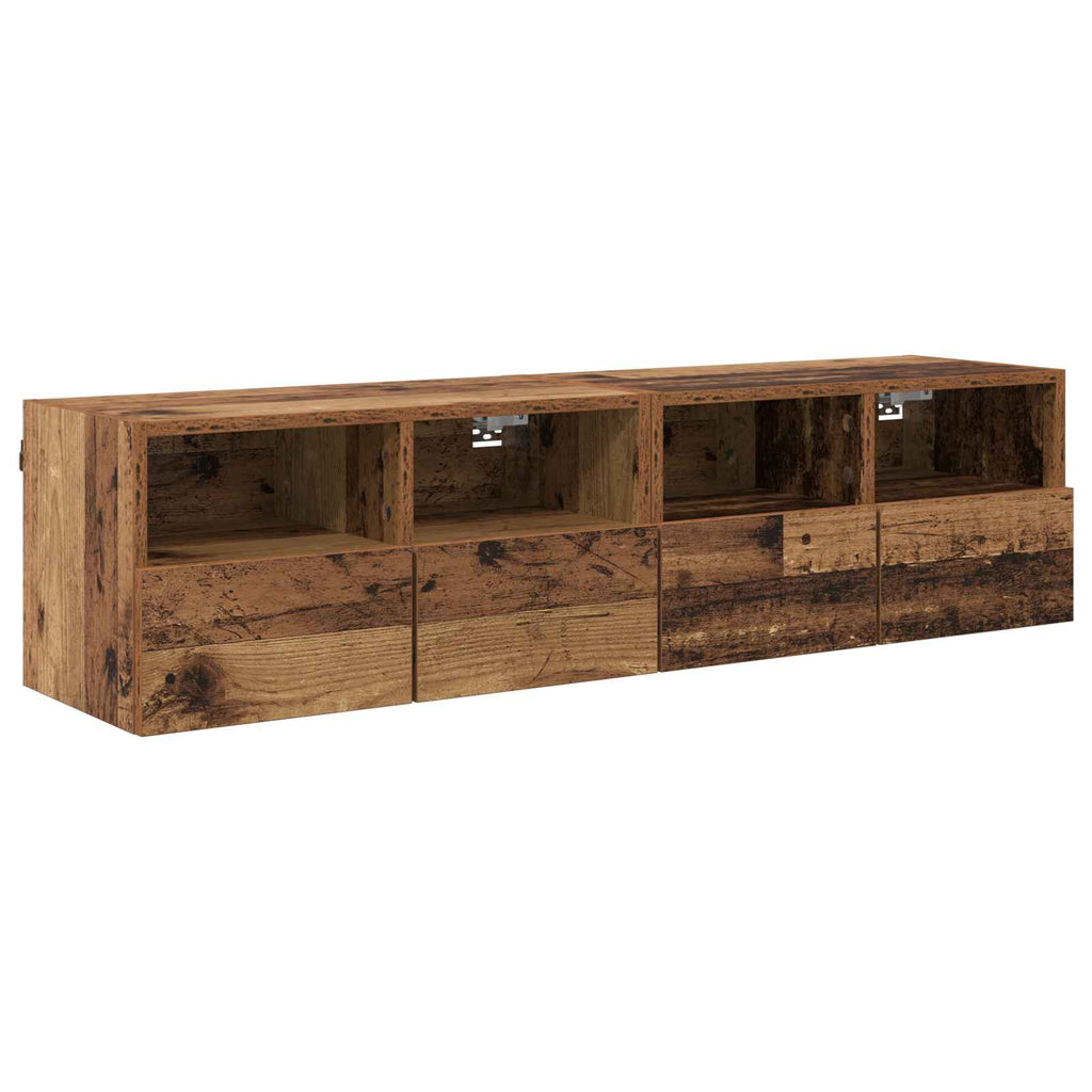 vidaXL TV-Wandregale 2 pcs Altholz 60 x 30 x 30 cm Holzwerkstoff
