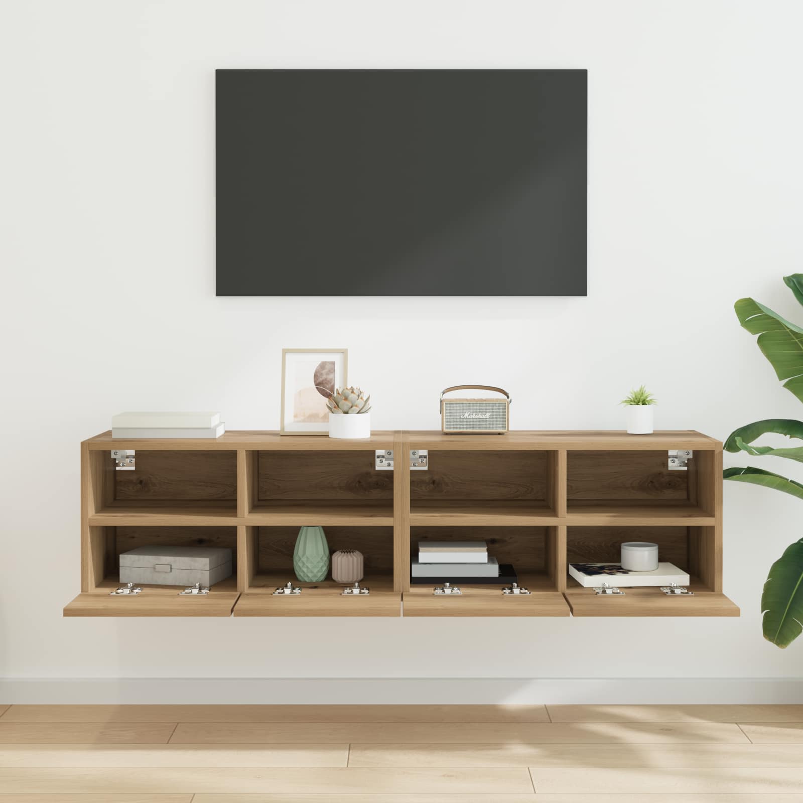 vidaXL TV-Wandregale 2 pcs Artisan-Eiche 60 x 30 x 30 cm Holzwerkstoff