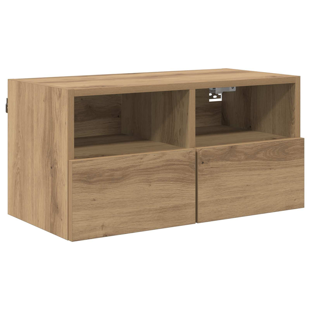 vidaXL TV-Wandregale 2 pcs Artisan-Eiche 60 x 30 x 30 cm Holzwerkstoff