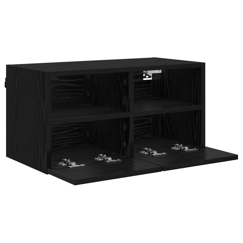 vidaXL TV-Wandschrank Schwarz Eichen-Optik 60 x 30 x 30 cm