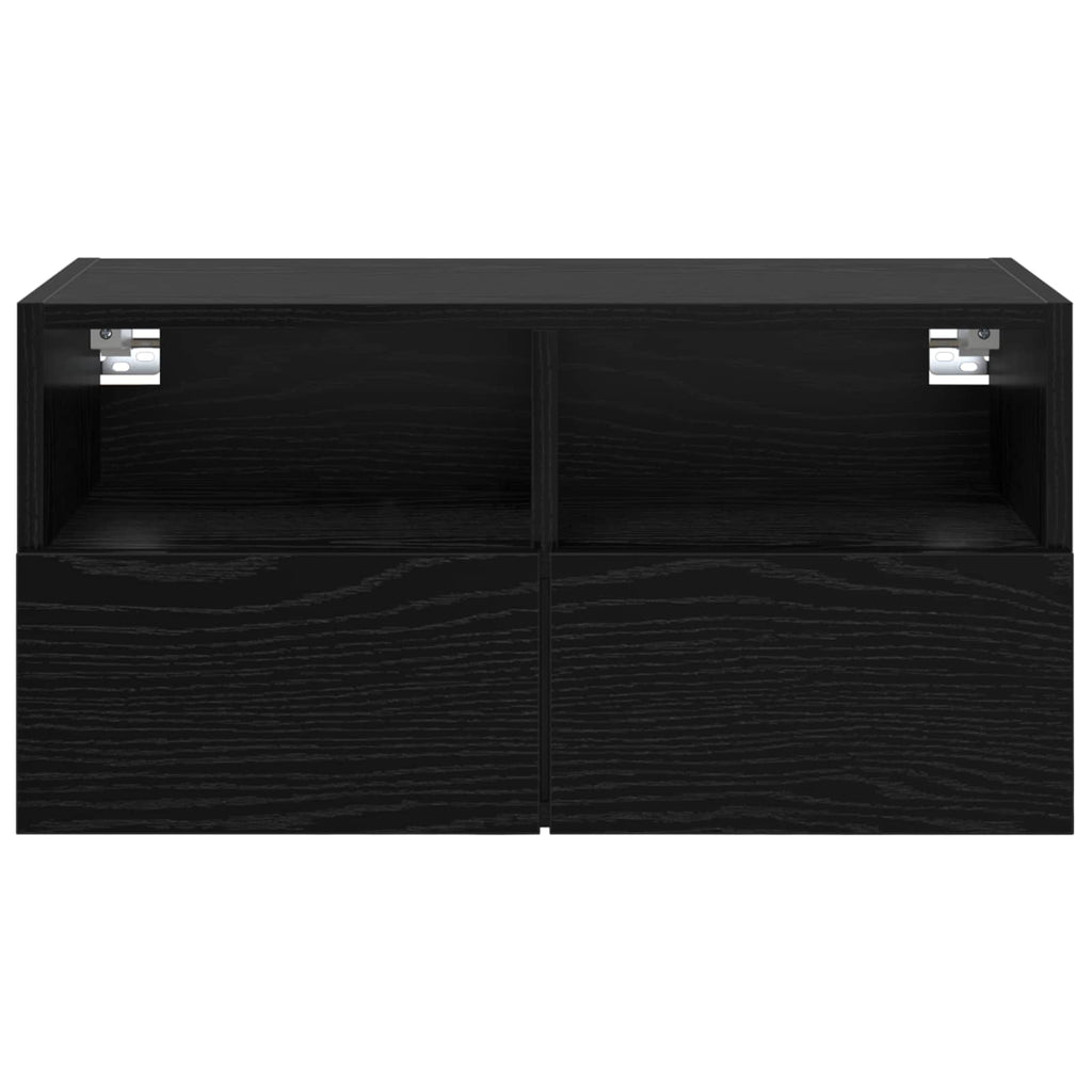vidaXL TV-Wandschrank Schwarz Eichen-Optik 60 x 30 x 30 cm