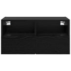 vidaXL TV-Wandschrank Schwarz Eichen-Optik 60 x 30 x 30 cm