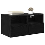 vidaXL TV-Wandregale 2 pcs Schwarz Eichen-Optik 60 x 30 x 30 cm