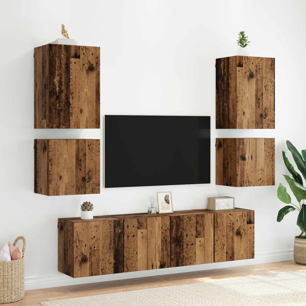 vidaXL TV-Wandschrank Wandmontiert Altholz 40,5x30x40cm Holzwerkstoff