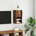 vidaXL Wandmontierter TV-Schrank mit LED Altholz 30,5 x 30 x 60 cm