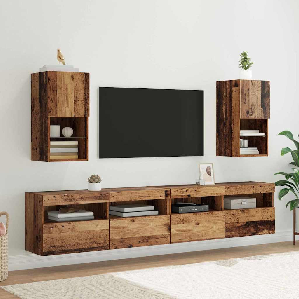 vidaXL Wandmontierte TV-Schränke 2 pcs Altholz 30,5 x 30 x 60 cm
