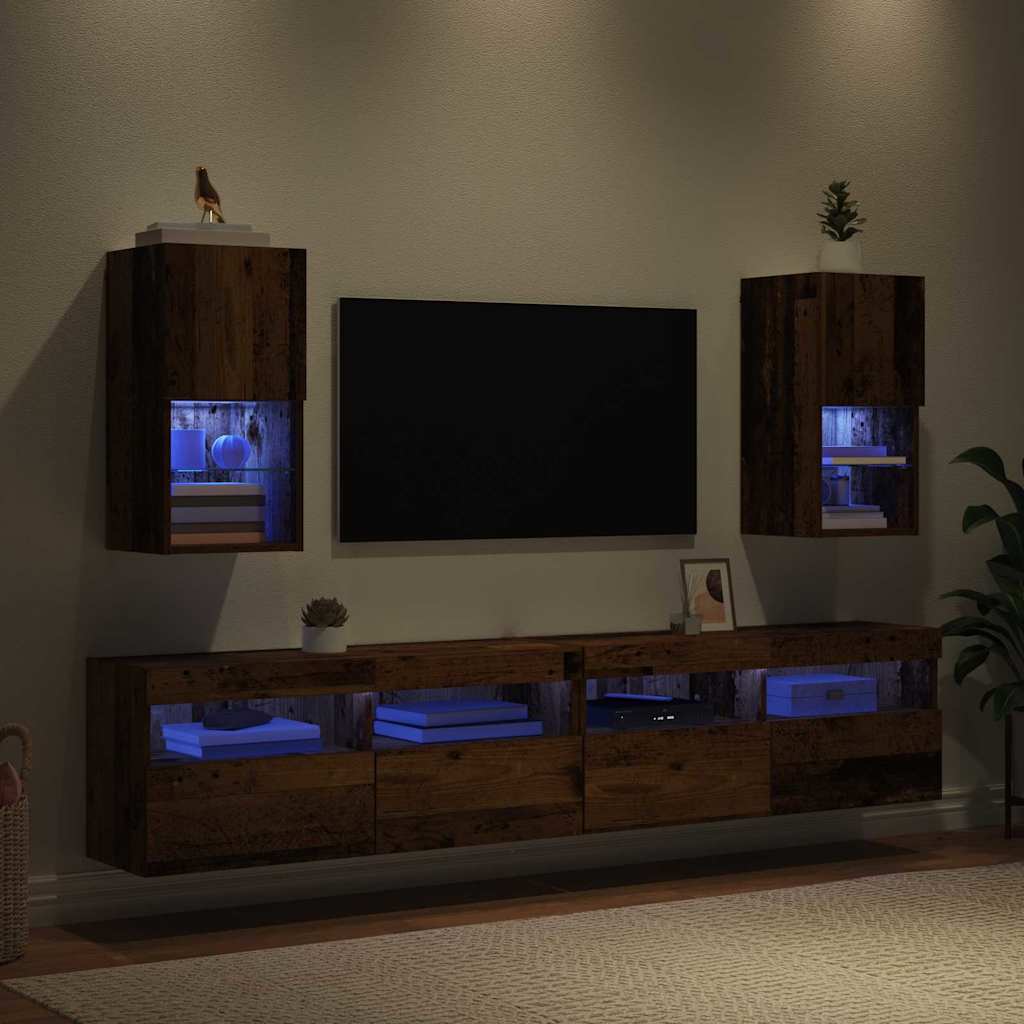 vidaXL Wandmontierte TV-Schränke 2 pcs Altholz 30,5 x 30 x 60 cm