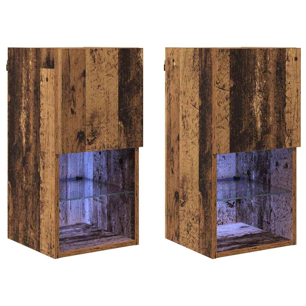 vidaXL Wandmontierte TV-Schränke 2 pcs Altholz 30,5 x 30 x 60 cm