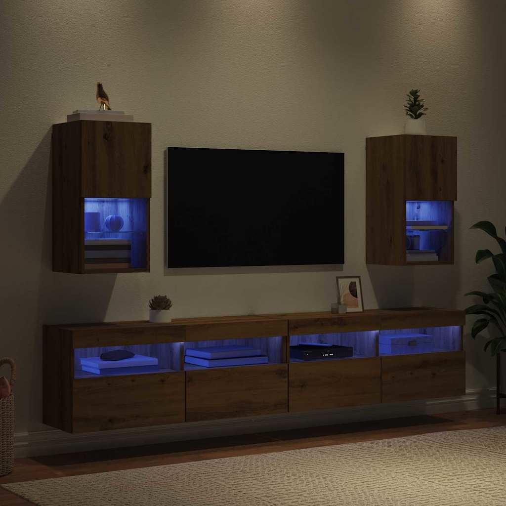 vidaXL Wandmontierte TV-Schränke 2 pcs Artisan-Eiche 30,5 x 30 x 60 cm