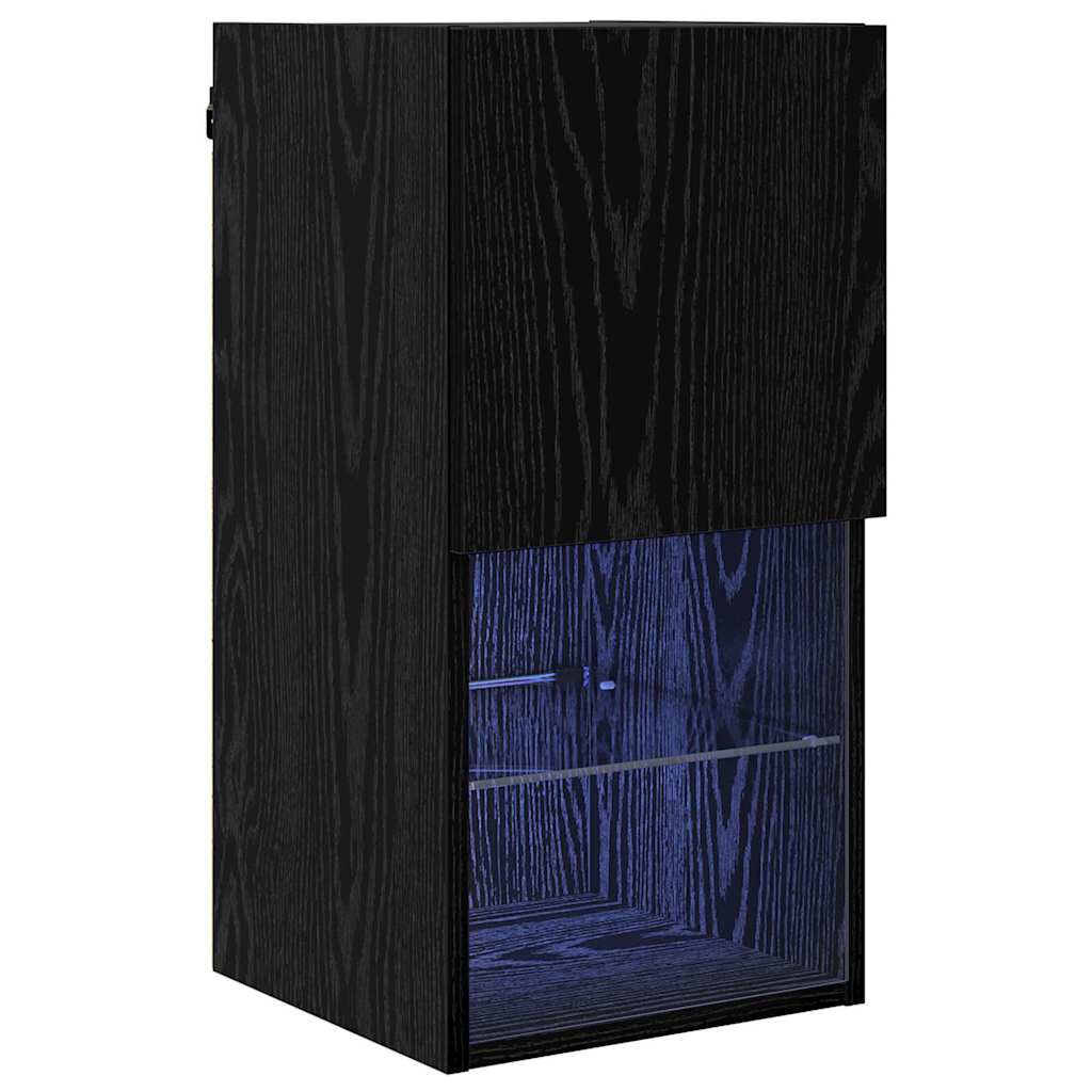 vidaXL Wandmontierter TV-Schrank Schwarz Eichen-Optik Holzwerkstoff