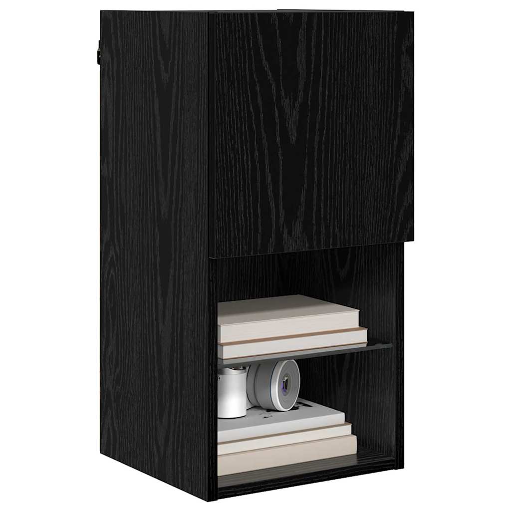 vidaXL Wandmontierter TV-Schrank Schwarz Eichen-Optik Holzwerkstoff