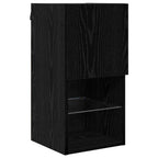 vidaXL Wandmontierte TV-Schränke mit LED 2 pcs Schwarz Eichen-Optik