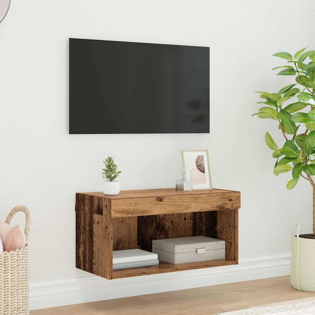 vidaXL TV-Schrankset mit LED Altholz 60 x 30 x 30 cm Holzwerkstoff