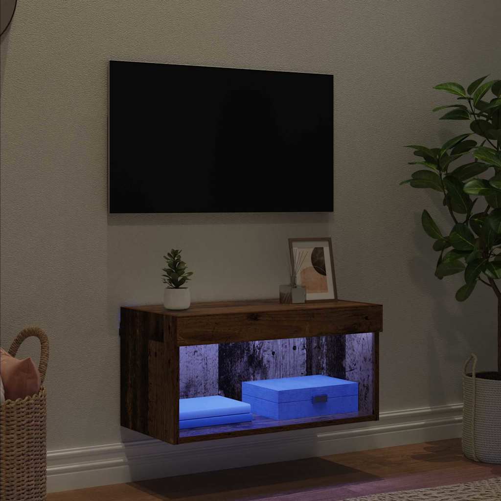 vidaXL TV-Schrankset mit LED Altholz 60 x 30 x 30 cm Holzwerkstoff