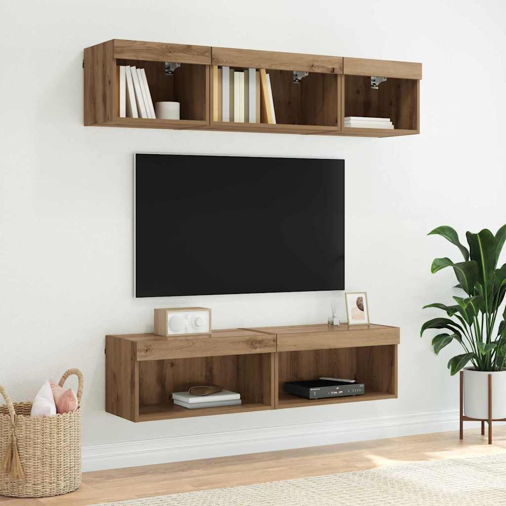 vidaXL TV-Schrankset 2 pcs Artisan-Eiche 60 x 30 x 30 cm Holzwerkstoff