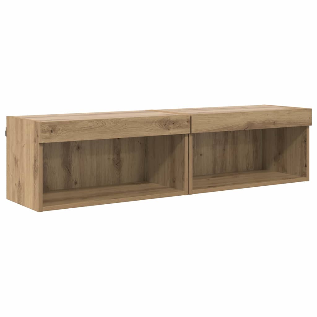 vidaXL TV-Schrankset 2 pcs Artisan-Eiche 60 x 30 x 30 cm Holzwerkstoff