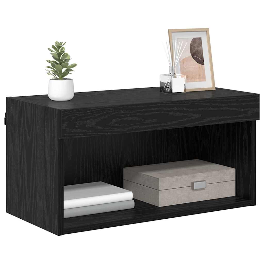 vidaXL TV-Schrankset mit LED Schwarz Eichen-Optik 60 x 30 x 30 cm