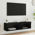 vidaXL TV-Schrankset 2 pcs Schwarz Eichen-Optik 60 x 30 x 30 cm