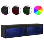 vidaXL TV-Schrankset 2 pcs Schwarz Eichen-Optik 60 x 30 x 30 cm