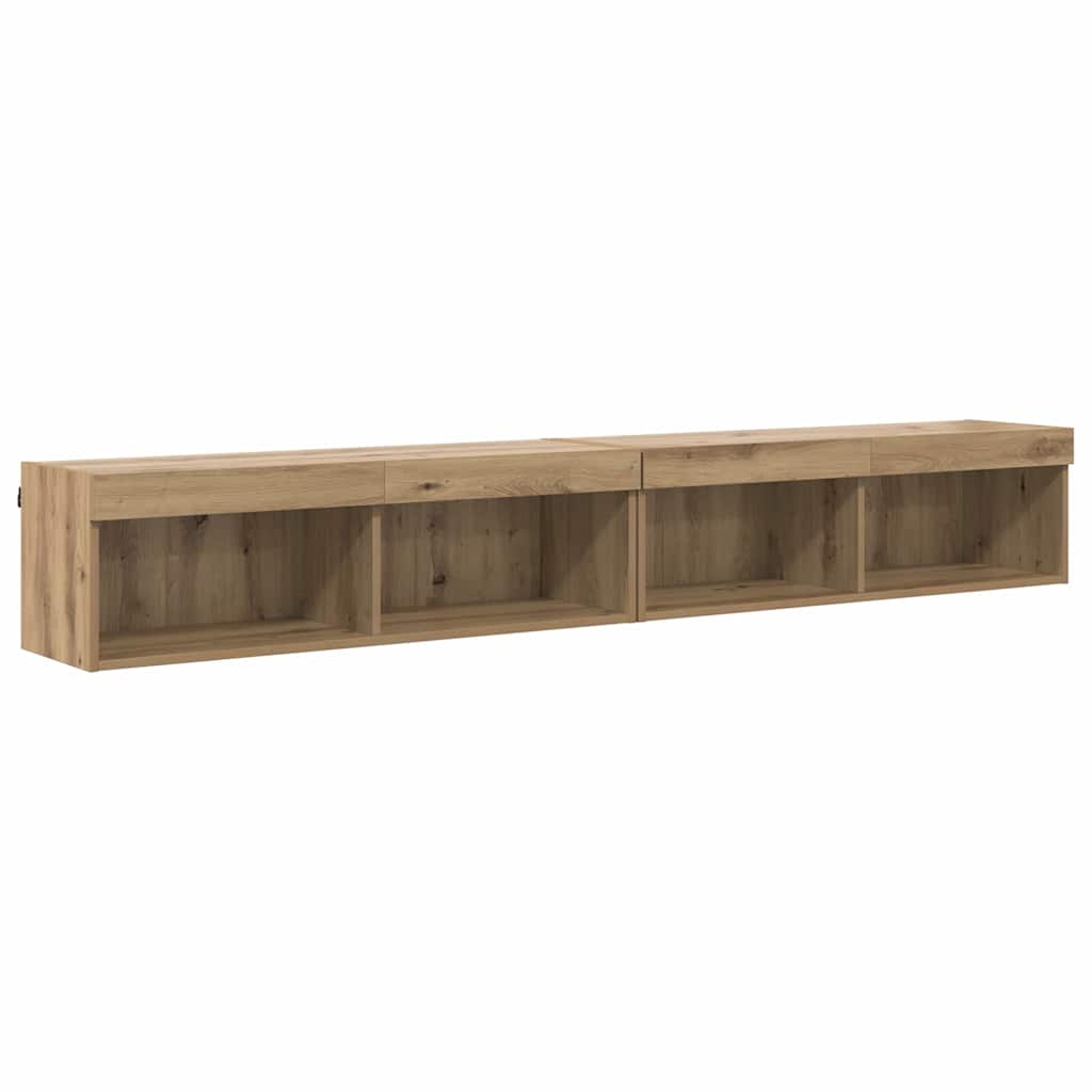 vidaXL TV-Schrankset mit LED 2 pcs Artisan-Eiche 100 x 30 x 30 cm