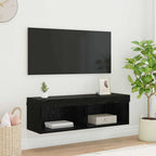 vidaXL TV-Wandschrank mit LED Schwarz Eichen-Optik 100 x 30 x 30 cm