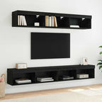vidaXL TV-Wandschrank mit LED Schwarz Eichen-Optik 100 x 30 x 30 cm