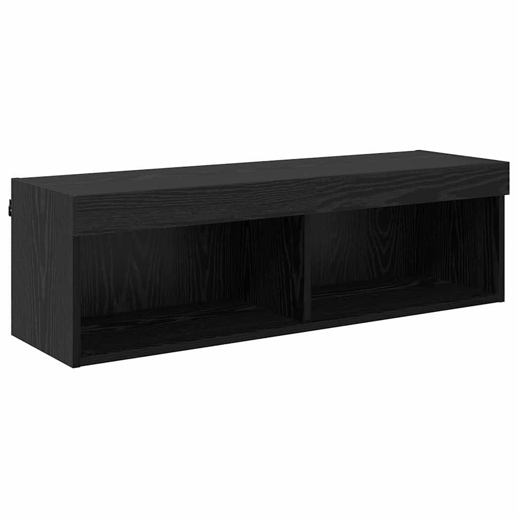 vidaXL TV-Wandschrank mit LED Schwarz Eichen-Optik 100 x 30 x 30 cm