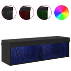vidaXL TV-Wandschrank mit LED Schwarz Eichen-Optik 100 x 30 x 30 cm