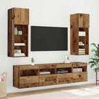 vidaXL TV-Wandschrank mit LED Altholz 40 x 30 x 40 cm Holzwerkstoff