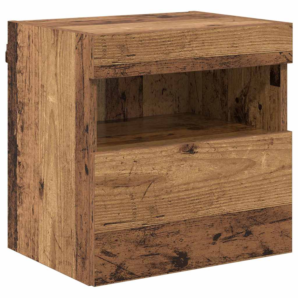 vidaXL TV-Wandschrank mit LED Altholz 40 x 30 x 40 cm Holzwerkstoff
