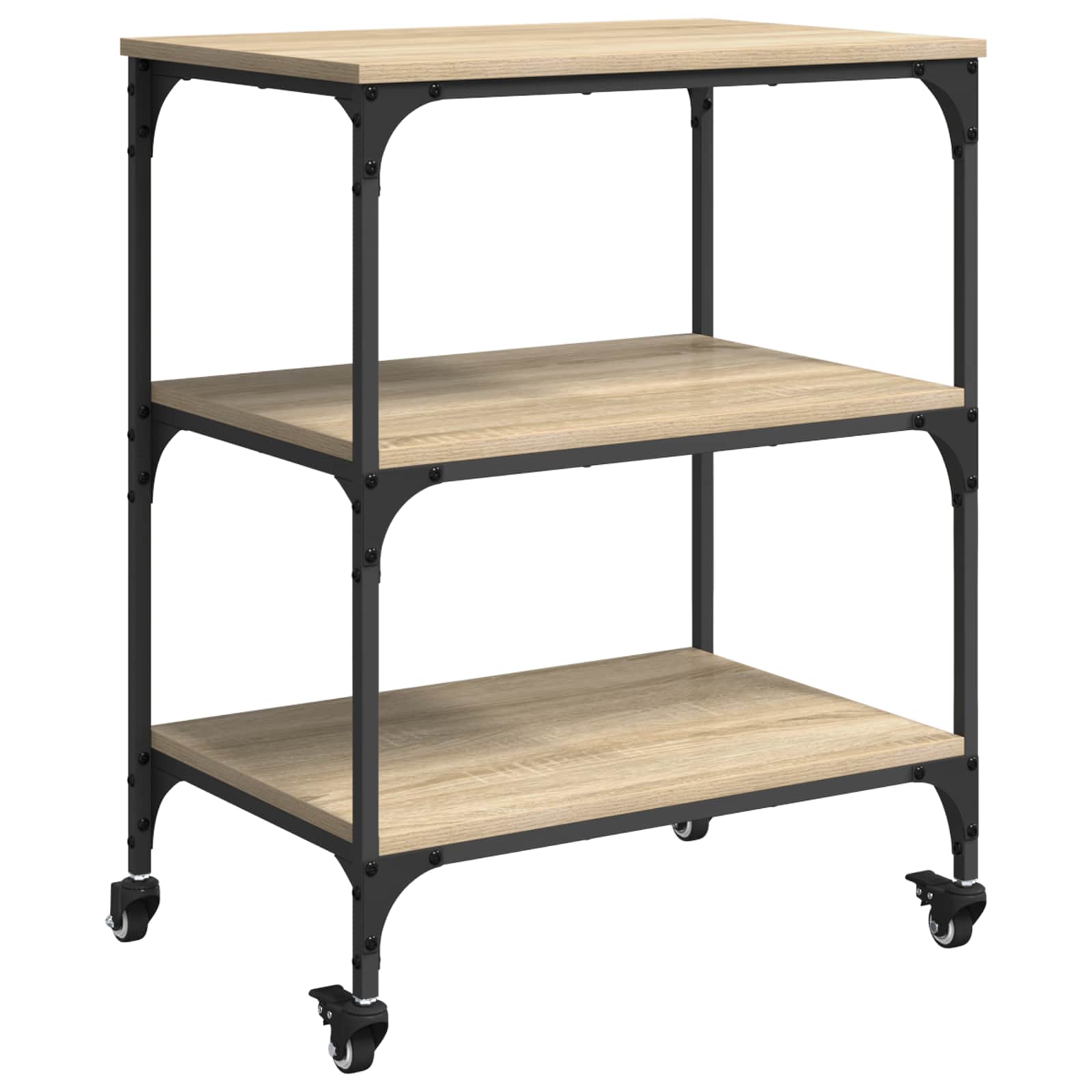 vidaXL Küchentrolley Sonoma-Eiche 60 x 41 x 76 cm Holzwerkstoff