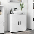 vidaXL Badezimmerschrank Weiß 61 x 35 x 64 cm Holzwerkstoff & Metall