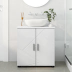 vidaXL Badezimmerschrank Weiß 61 x 35 x 64 cm Holzwerkstoff & Metall
