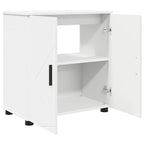 vidaXL Badezimmerschrank Weiß 61 x 35 x 64 cm Holzwerkstoff & Metall