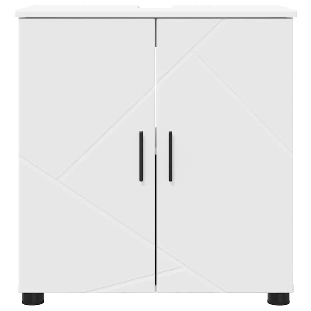 vidaXL Badezimmerschrank Weiß 61 x 35 x 64 cm Holzwerkstoff & Metall