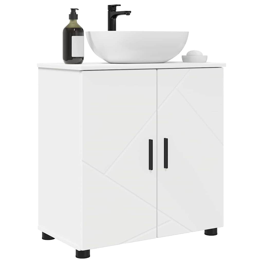 vidaXL Badezimmerschrank Weiß 61 x 35 x 64 cm Holzwerkstoff & Metall