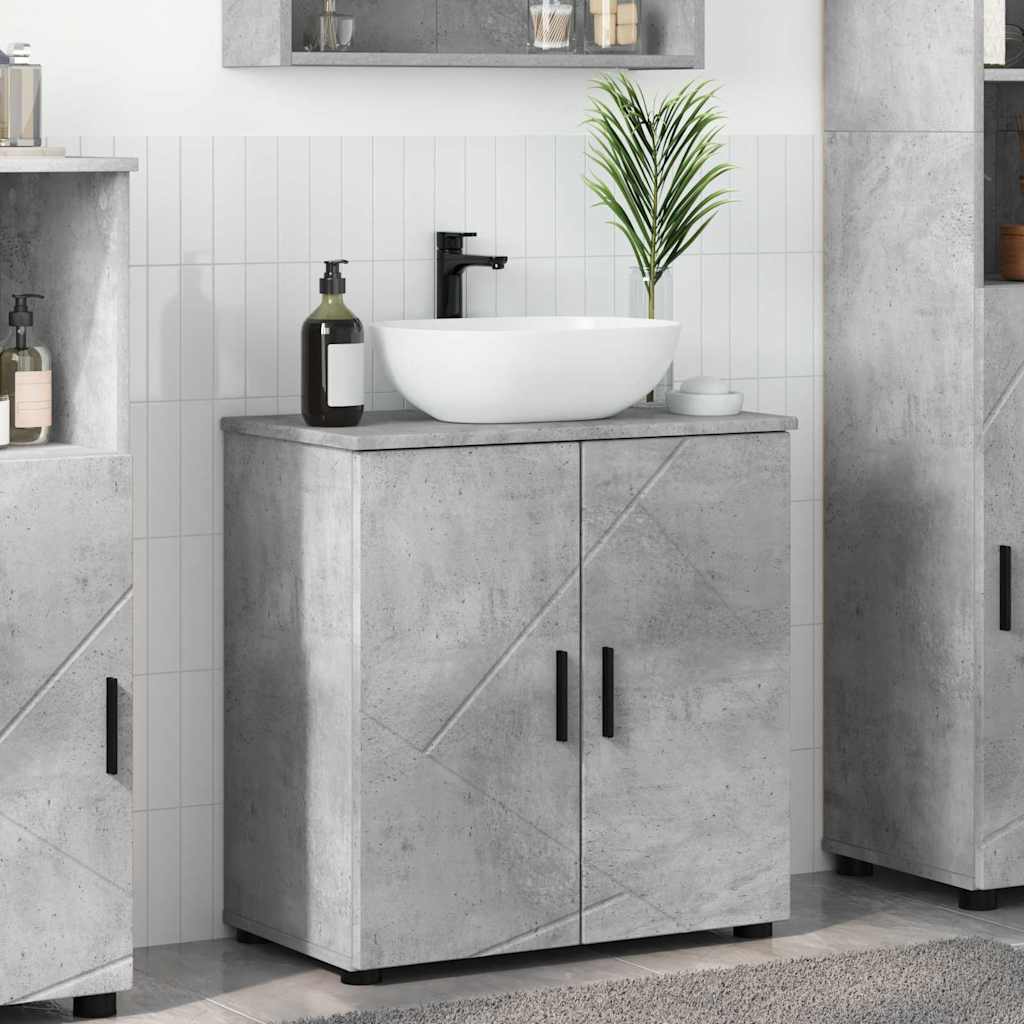 vidaXL Badezimmerschrank mit Speicher Beton Grau 61 x 35 x 64 cm