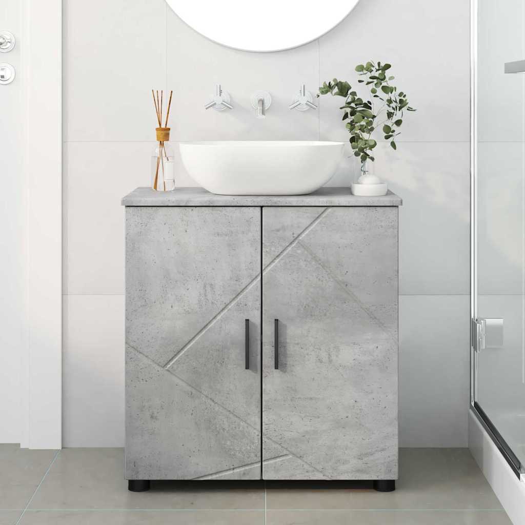 vidaXL Badezimmerschrank mit Speicher Beton Grau 61 x 35 x 64 cm
