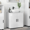 vidaXL Badezimmerschrank mit Speicher Hochglanz Weiß 61 x 35 x 64 cm