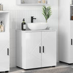 vidaXL Badezimmerschrank mit Speicher Hochglanz Weiß 61 x 35 x 64 cm