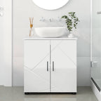vidaXL Badezimmerschrank mit Speicher Hochglanz Weiß 61 x 35 x 64 cm