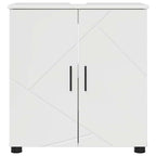 vidaXL Badezimmerschrank mit Speicher Hochglanz Weiß 61 x 35 x 64 cm