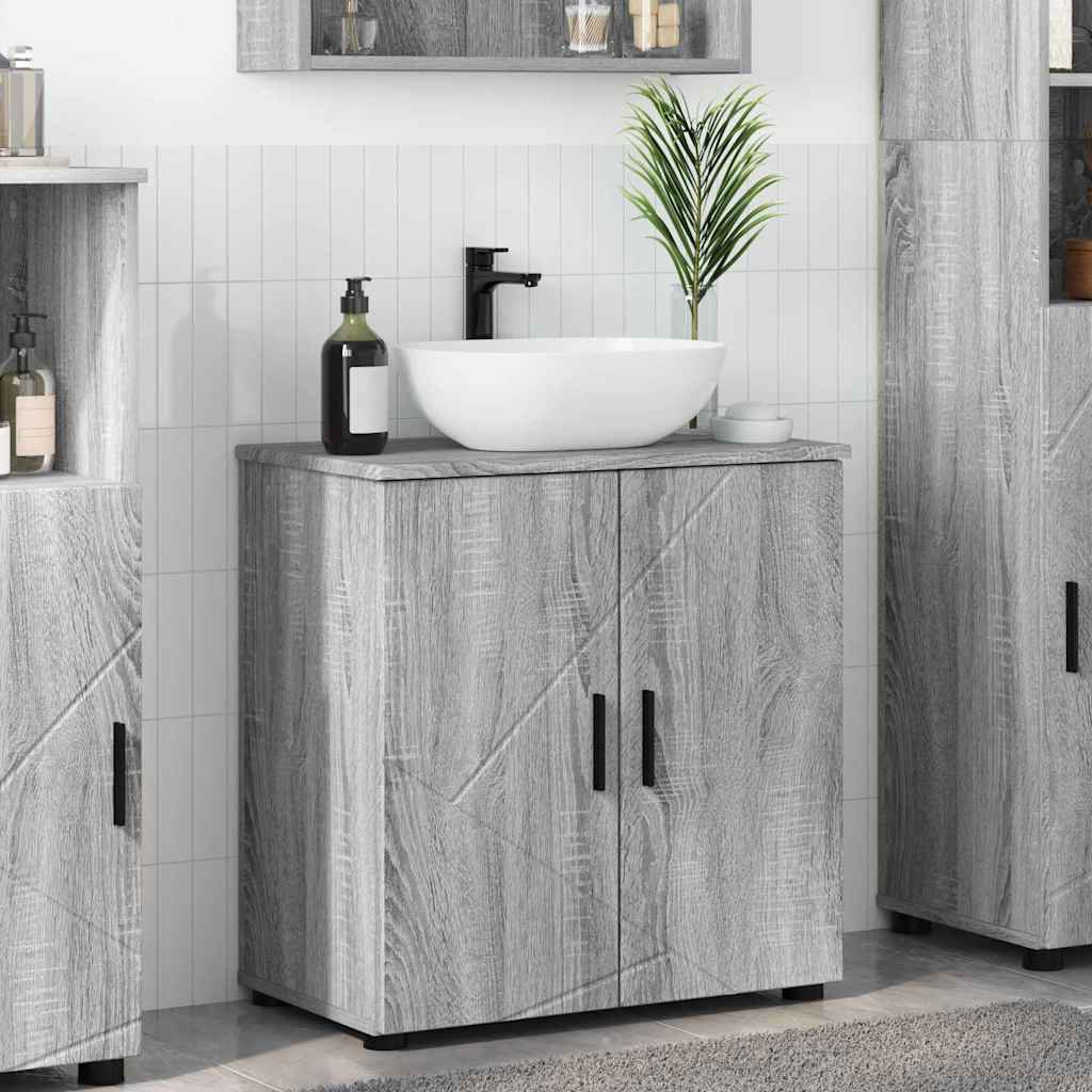 vidaXL Badezimmerschrank mit Speicher Graues Sonoma 61 x 35 x 64 cm