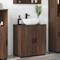 vidaXL Badezimmerschrank mit Tür Braun Eichen-Optik 61 x 35 x 64 cm