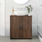 vidaXL Badezimmerschrank mit Tür Braun Eichen-Optik 61 x 35 x 64 cm