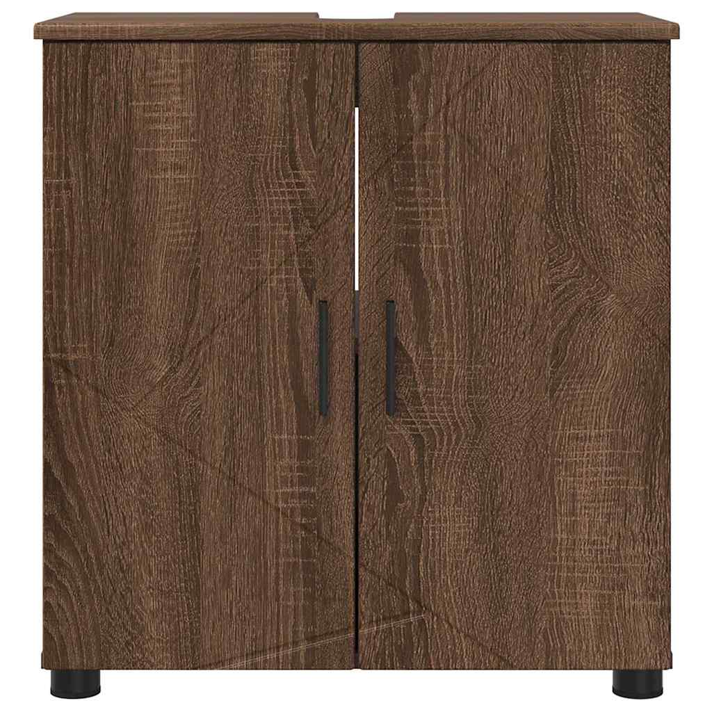 vidaXL Badezimmerschrank mit Tür Braun Eichen-Optik 61 x 35 x 64 cm
