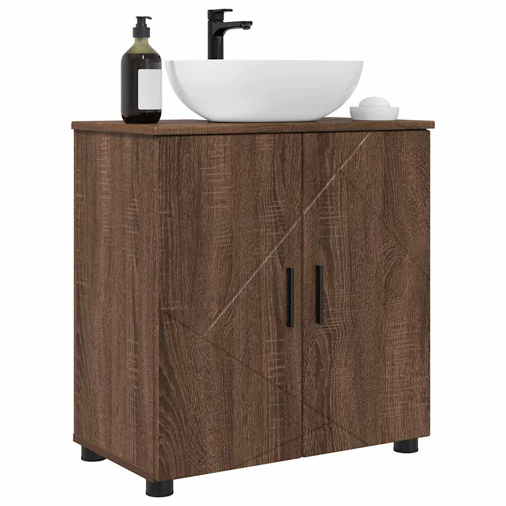 vidaXL Badezimmerschrank mit Tür Braun Eichen-Optik 61 x 35 x 64 cm