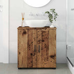 vidaXL Badezimmerschrank mit Speicher mit Tür Altholz 61 x 35 x 64 cm