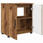 vidaXL Badezimmerschrank mit Speicher mit Tür Altholz 61 x 35 x 64 cm