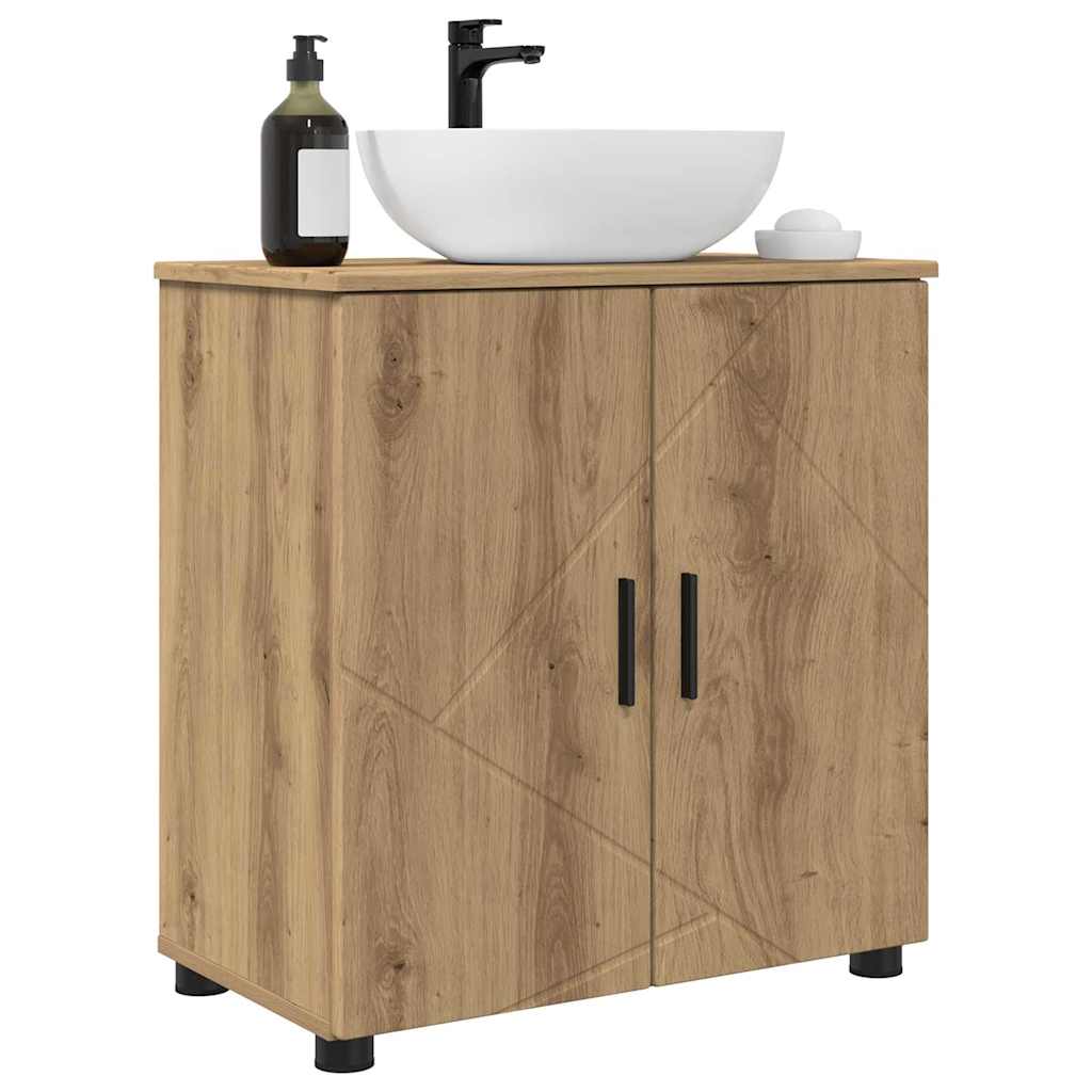 vidaXL Badezimmerschrank mit Speicher Artisan-Eiche 61 x 35 x 64 cm